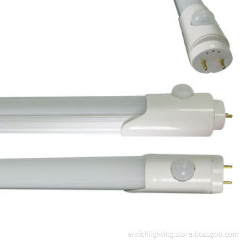12W IR Motion Sensor T8 LED Tubes with 120cm Length, G13 Base, 140° Inductive Angle, Milky Cover